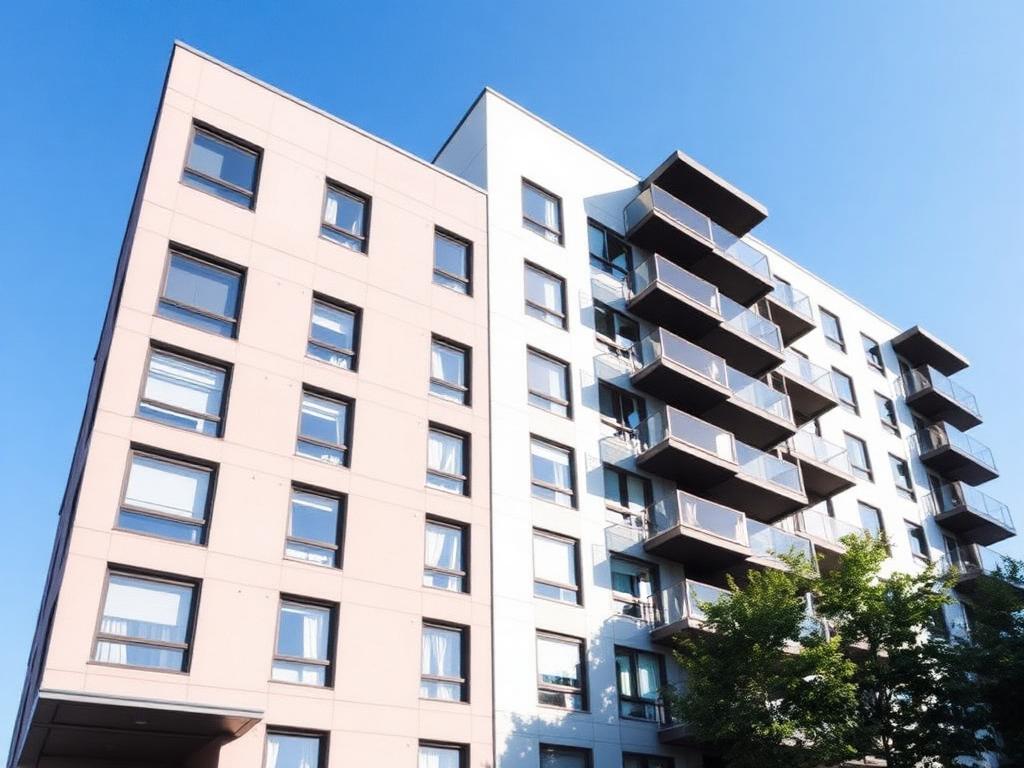 Modern multifamily apartment building